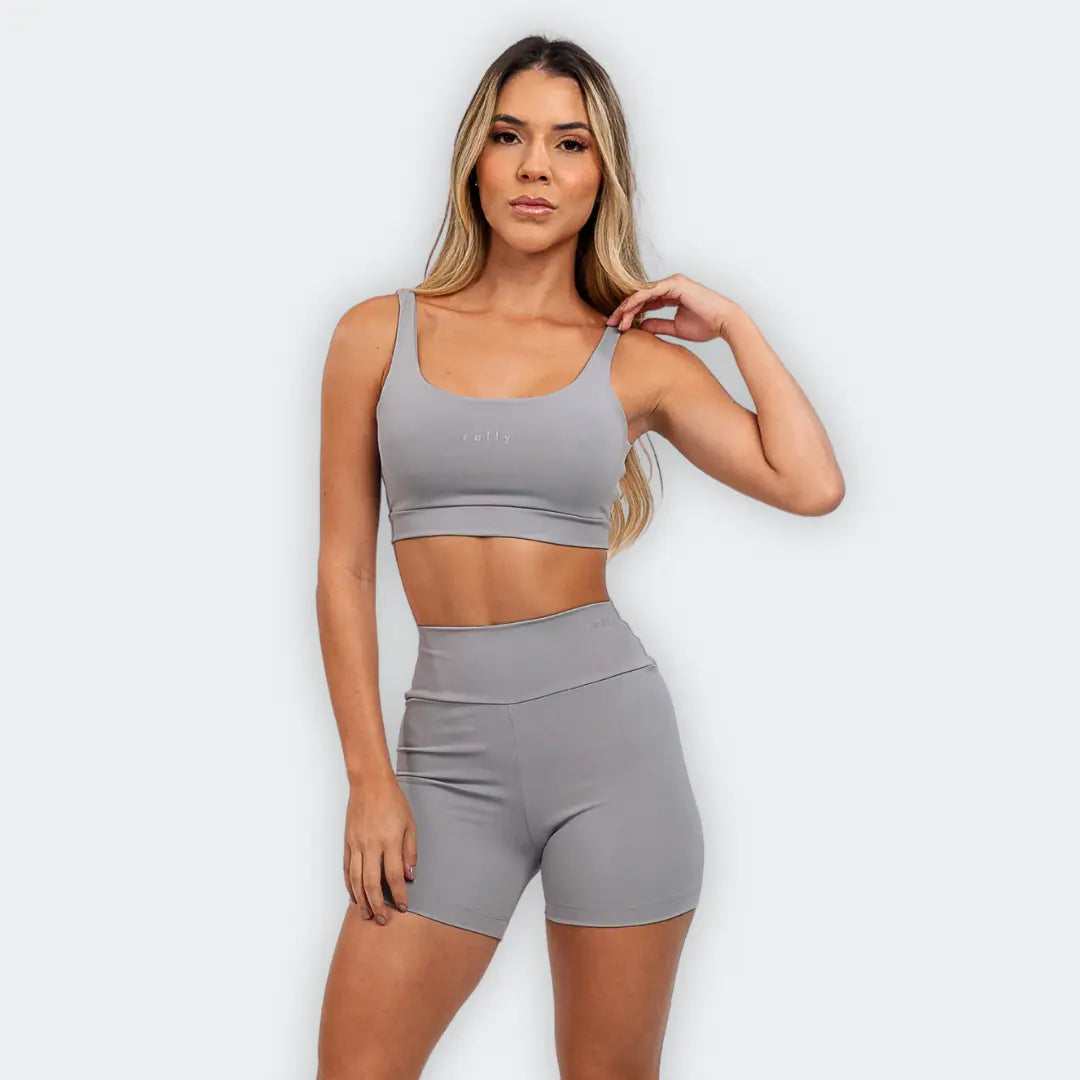 Short Basic Grey - CALLY roupa de academia feminina