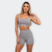 Short Basic Grey - CALLY roupa de academia feminina