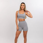 Short Basic Grey - CALLY roupa de academia feminina