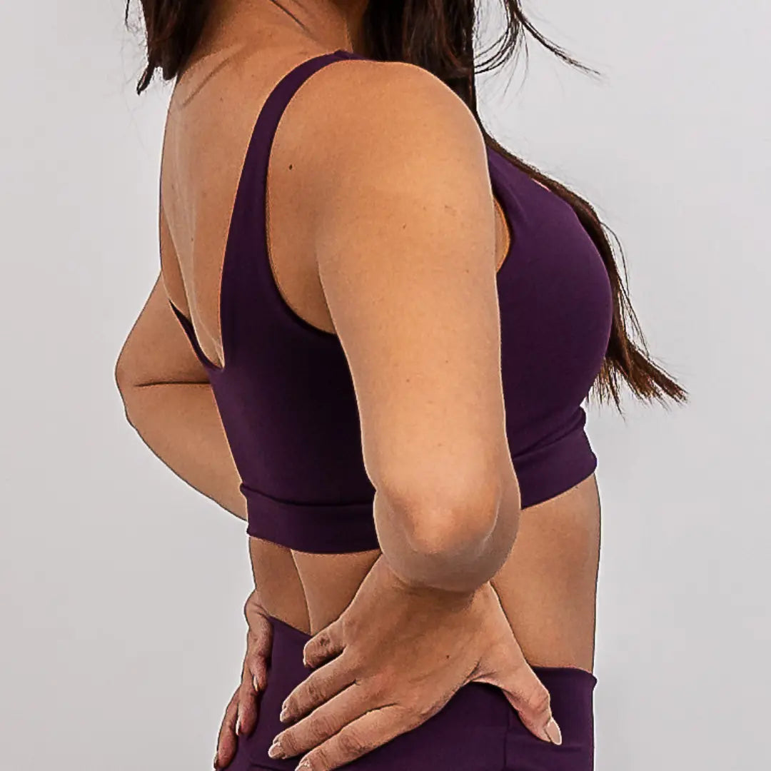 Top Basic Borgonha - CALLY roupa de academia feminina